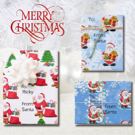 Van de kerstman tot de naam van uw kind 3 kerstcad inpakpapier vel