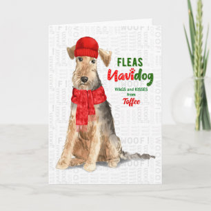 van de Kerstman van de Dog Cute Welsh Terrier Feestdagen Kaart