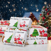 Van de Kerstman voeg de naam Elf Reindeer van het  Cadeaupapier