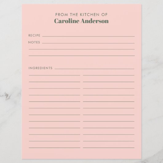 Van de Keuken Modern Roze Groen Ontvang Tussenvoeg (Voorkant)