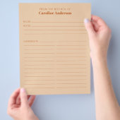 Van de Keuken Modern Tan Brown Recipe Custom Flyer (Hand)