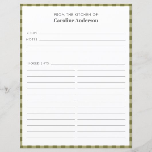 Van de keuken | Olijfgroen speldenrecept (Voorkant)
