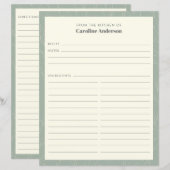 Van de keuken | Pagina Groene Floral — Recipe (Voorkant / Achterkant)