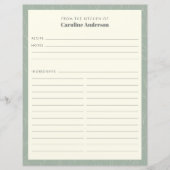 Van de keuken | Pagina Groene Floral — Recipe (Voorkant)