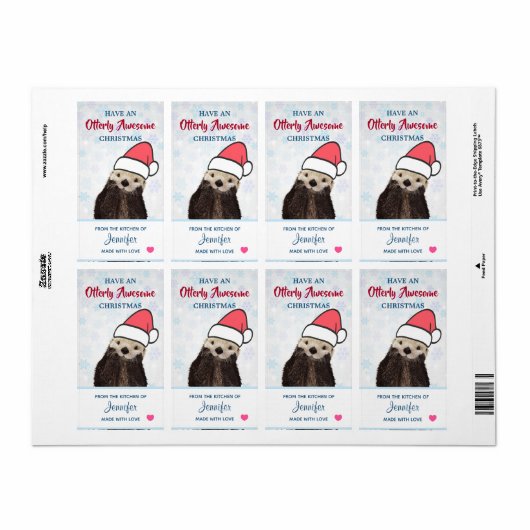 Van de keuken van de kerstotter in Santa Hat Etiket (Full Sheet)