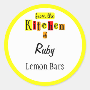 Van de keuken van de roodgeel - aanstekers ronde sticker