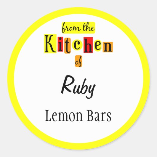 Van de keuken van de roodgeel - aanstekers ronde sticker (Voorkant)