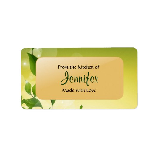 Van de keuken van - de Sjabloon van het Etiket (Voorkant)