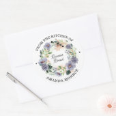 Van de keuken van Floral Wreath Ronde Sticker (Envelop)