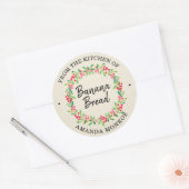 Van de keuken van Floral Wreath Ronde Sticker (Envelop)