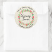 Van de keuken van Floral Wreath Ronde Sticker (Tas)
