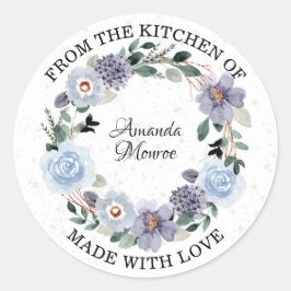 Van de keuken van Floral Wreath Ronde Sticker
