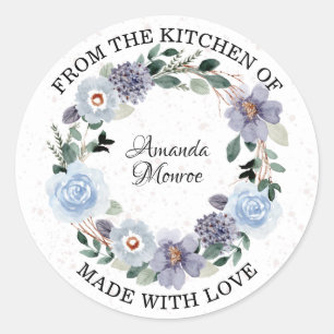 Van de keuken van Floral Wreath Ronde Sticker