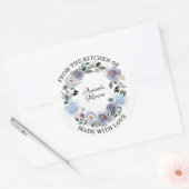 Van de keuken van Floral Wreath Ronde Sticker (Envelop)