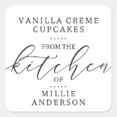 Van de keuken van handgeschreven met uitgelekte Sc Vierkante Sticker (Voorkant)