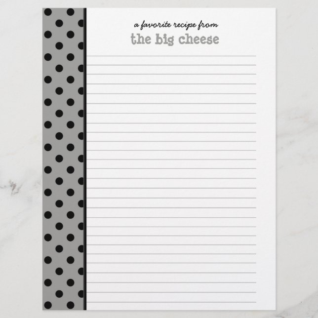 Van de Keuken van Nana Polka Dot Recipe Page (Voorkant)