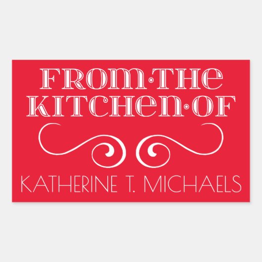 Van de keuken van rechthoekige sticker (Voorkant)
