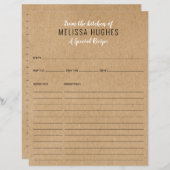 Van de keuken van Rustic Kraft Receptkaart (Voorkant / Achterkant)