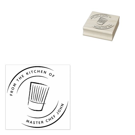 Van de keuken van - Tall Straight Chef Pet Rubberstempel (Gestempeld)