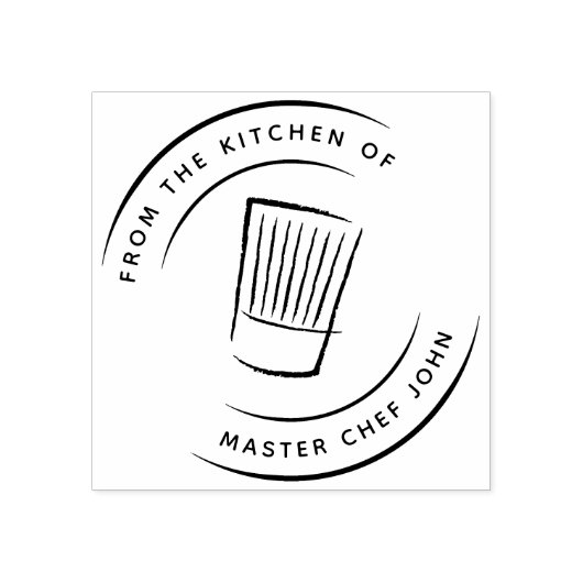 Van de keuken van - Tall Straight Chef Pet Rubberstempel (Afrduk)