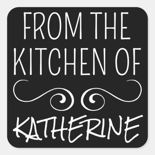 Van de keuken van vierkante sticker (Voorkant)