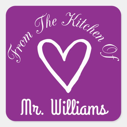 Van de keuken van vierkante sticker (Voorkant)