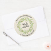 Van de keuken van Wreath Ronde Sticker (Envelop)