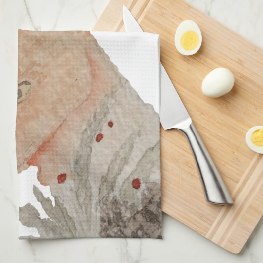 Van de Kinder grootmoeder kerstaxfox Theedoek (Quarter Fold)