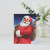 Van de "klassieke Kerstman" Dichte Omhooggaand Feestdagenkaart (Staand voorkant)