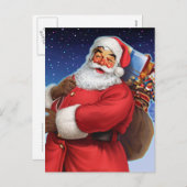 Van de "klassieke Kerstman" Dichte Omhooggaand Feestdagenkaart (Voorkant / Achterkant)