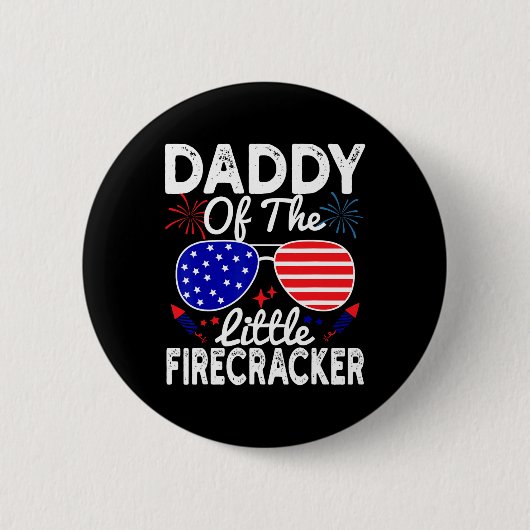 Van de kleine vuurwerk grap 4 juli vader ronde button 5,7 cm (Voorkant)