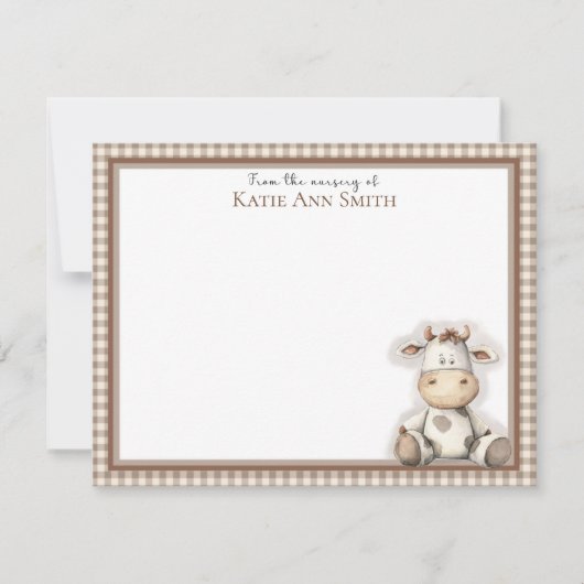 Van de kwekerij van Baby shower dank u Notecard Notitiekaartje (Voorkant)