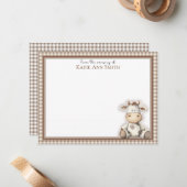 Van de kwekerij van Baby shower dank u Notecard Notitiekaartje (Voorkant / Achterkant in situ)