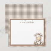 Van de kwekerij van Baby shower dank u Notecard Notitiekaartje (Voorkant / Achterkant)