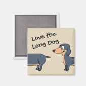 Van de lange hond - Dachshund 2-inch Square Magnet (Voorkant / Achterkant)