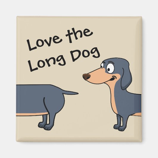 Van de lange hond - Dachshund 2-inch Square Magnet (Voorkant)