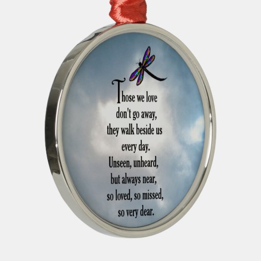 Van de libel "zo van het Gehouden" Gedicht Metalen Ornament (Rechts)