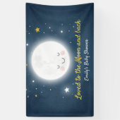 Van de maan en de Achterpartijbanner gehouden Spandoek (Verticaal)