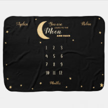 Van de maantwin baby's van de unisex-mijlpaal bab