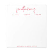 "Van de mam van" Nota aan School, Rood Notitieblok (Voorkant)