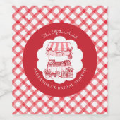 Van de markt boeren rood modern bruidsfeestje wijn etiket (Enkel label)