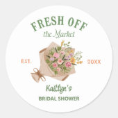 Van de markt Bruidsbrunch op de boerenmarkt Ronde Sticker (Voorkant)