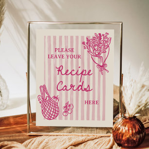 Van de markt handgetekend bruidsdouche recept poster