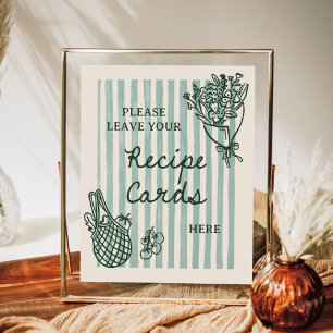 Van de markt handgetekend bruidsdouche recept poster