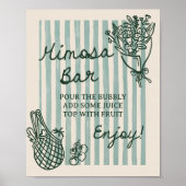 Van de markt handgetekende bruidsdouche Mimosa Bar Poster (Voorkant)