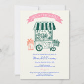 Van de markt retro krabbels vrijgezellenfeest kaart (Voorkant)