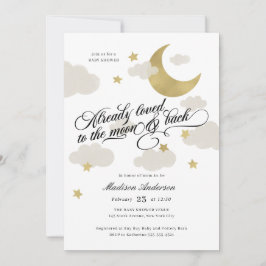Van de Moon en de Achterste Baby shower Gold Stars