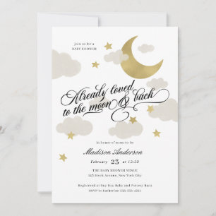 Van de Moon en de Achterste Baby shower Gold Stars