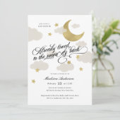 Van de Moon en de Achterste Baby shower Gold Stars (Staand voorkant)