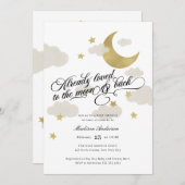 Van de Moon en het Achterste Baby shower Goud Kaart (Voorkant / Achterkant)